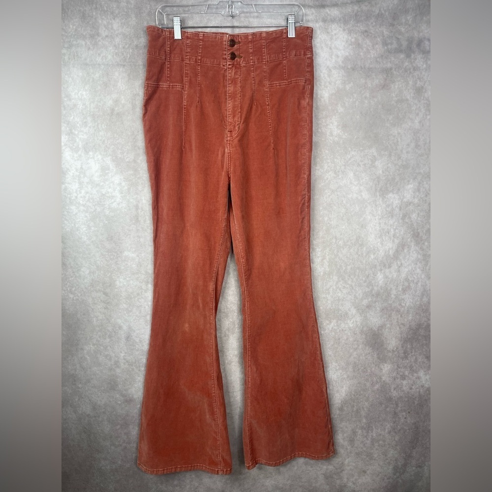 We The Free People Jayde Cord Flare Jeans In Brown Women's Size 32